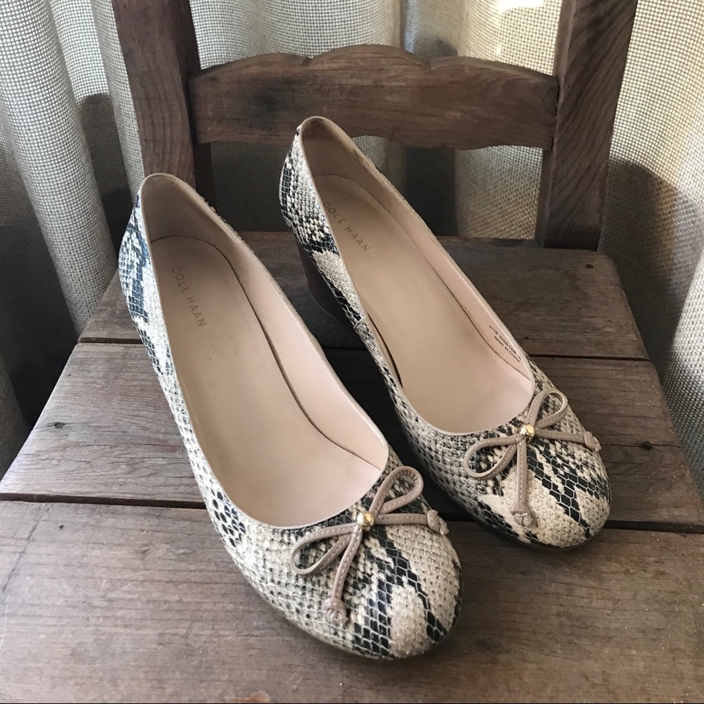 Cole Haan Elsie Roccia Snake Skin print wedge
